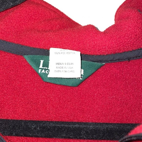 L.L. Bean Mens Vintage 90s Red Fleece Full Zip Vest Size XL USA Made - Picture 3 of 5